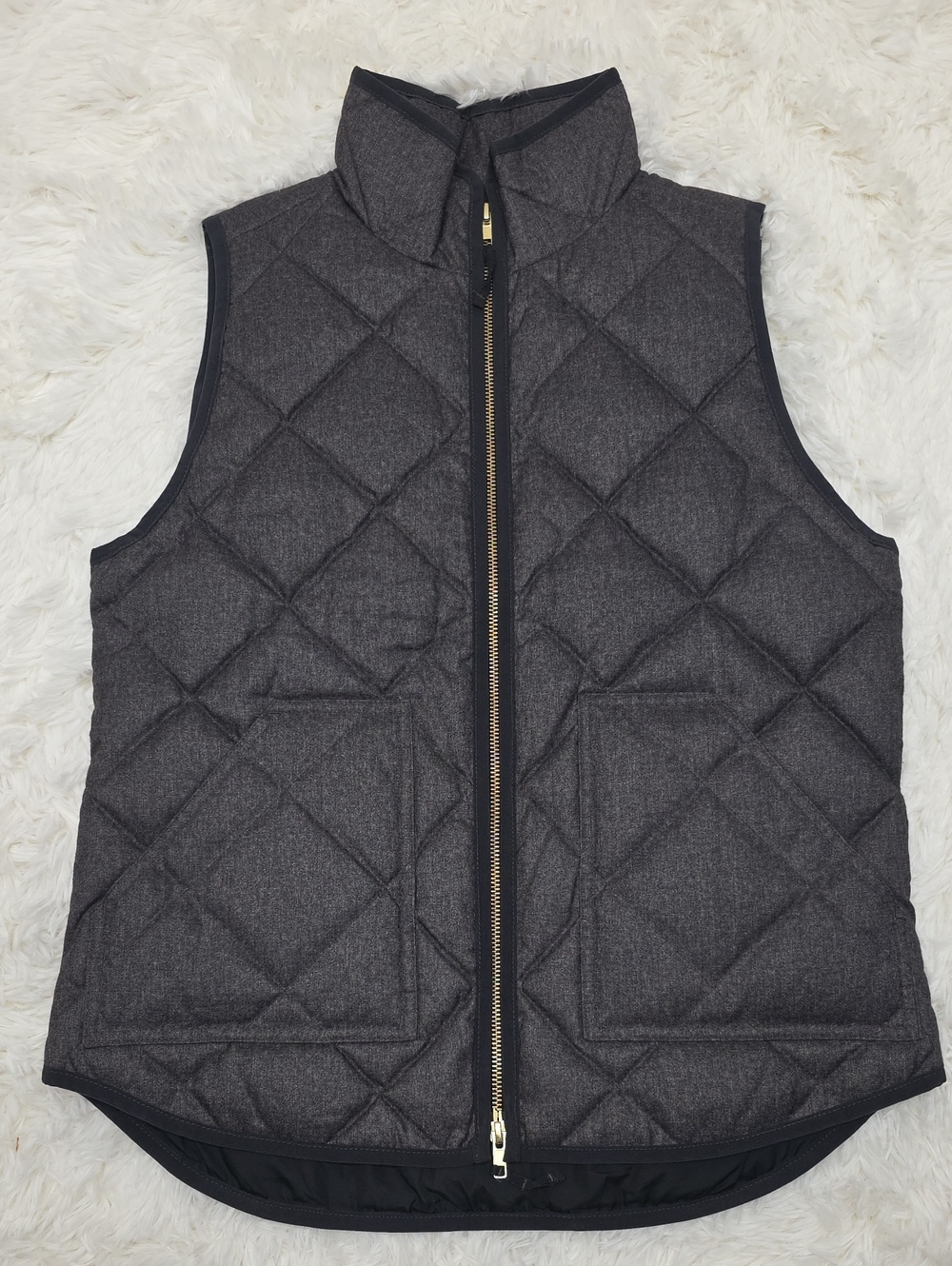 J. Crew- Excursion Charcoal Gray Quilted Down Vest. Size S
